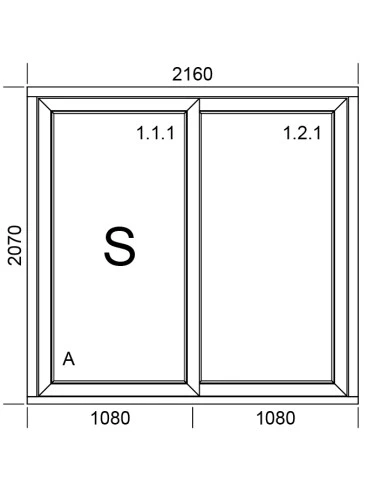 PVC Hebe-Schiebetüren Terrassentür 2160 x 2070 mm | Bodentiefe Fenster