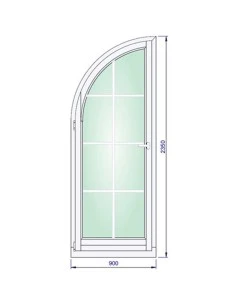 Holzfenster 900 x 2350 mm Kiefer keilgezinkt Dreh