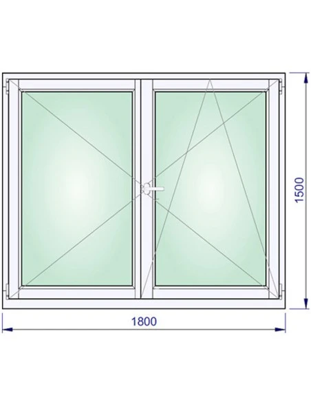 Holzfenster 1800 x 1500 mm Kiefer kantelholz Dreh | Dreh-Kipp