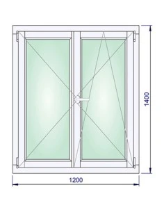 Holzfenster 1200 x 1400 mm Kiefer keilgezinkt Dreh | Dreh-Kipp