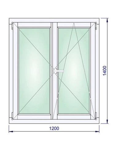 Holzfenster 1200 x 1400 mm Kiefer keilgezinkt Dreh | Dreh-Kipp