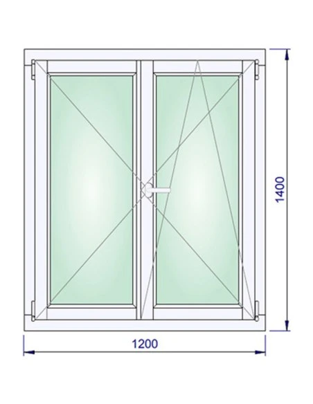 Holzfenster 1200 x 1400 mm Kiefer keilgezinkt Dreh | Dreh-Kipp
