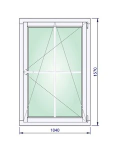 Holzfenster 1040 x 1570 mm Kiefer keilgezinkt Dreh-Kipp