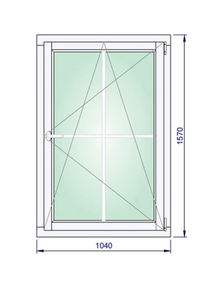 Holzfenster 1040 x 1570 mm Kiefer keilgezinkt Dreh-Kipp
