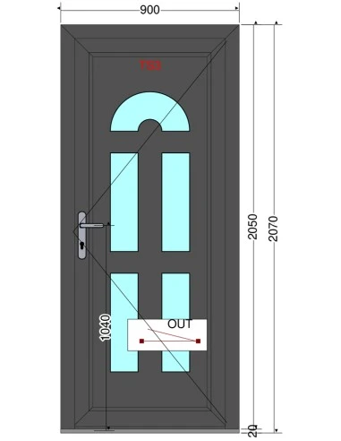 Kunststoff Eingangstür PVC Modell 21