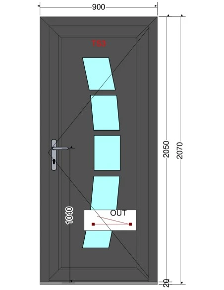 Kunststoff Eingangstür PVC Modell 42