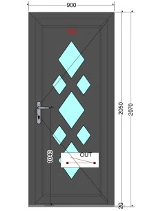 Kunststoff Eingangstür PVC Modell 44 2