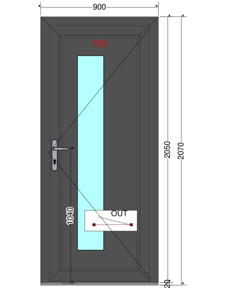 Kunststoff Eingangstür PVC Modell 135