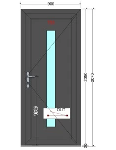 Kunststoff Eingangstür PVC Modell 66 2