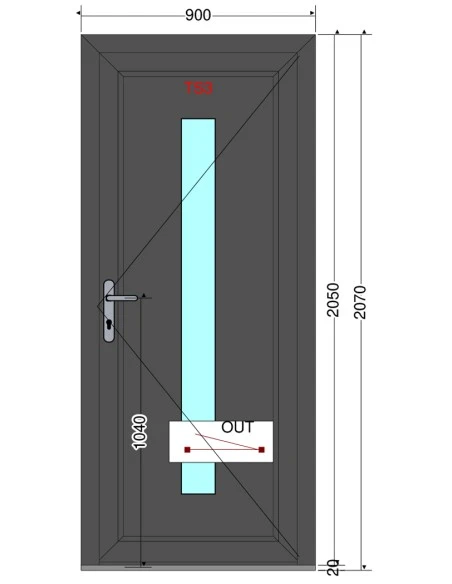 Kunststoff Eingangstür PVC Modell 66