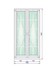 Holzfenster 1200 x 2350 mm Kiefer keilgezinkt Dreh-Kipp