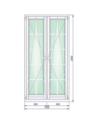 Holzfenster 1200 x 2350 mm Kiefer keilgezinkt Dreh-Kipp