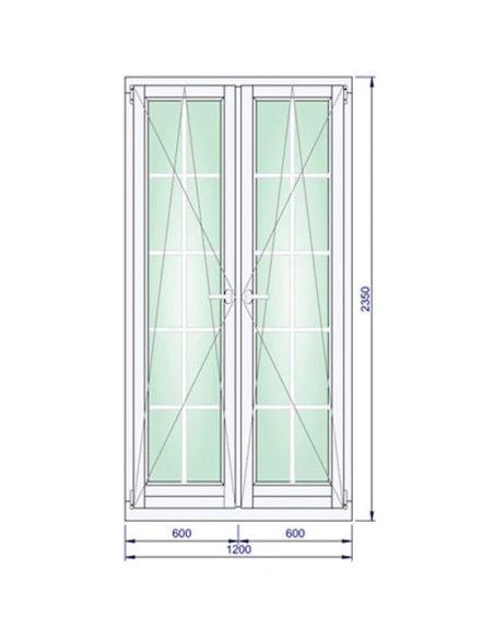 Holzfenster 1200 x 2350 mm Kiefer keilgezinkt Dreh-Kipp