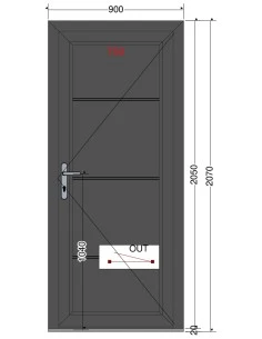 Kunststoff Eingangstür PVC Modell 57 2