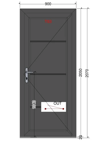 Kunststoff Eingangstür PVC Modell 57