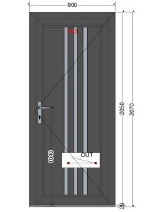 Kunststoff Eingangstür PVC Modell 137 2