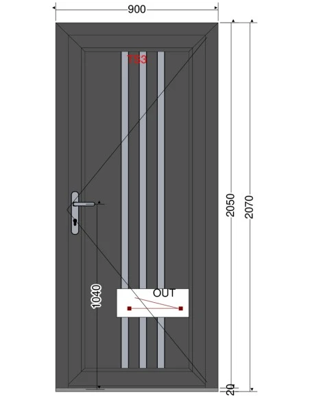 Kunststoff Eingangstür PVC Modell 137