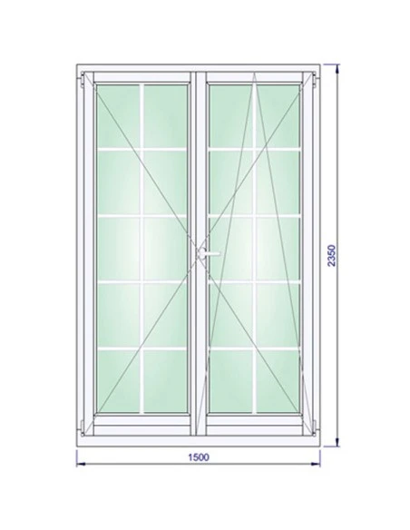 Holzfenster 1500 x 2350 mm Kiefer keilgezinkt Dreh | Dreh-Kipp