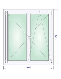 Holzfenster 1400 x 1570 mm Kiefer keilgezinkt Dreh | Dreh-Kipp