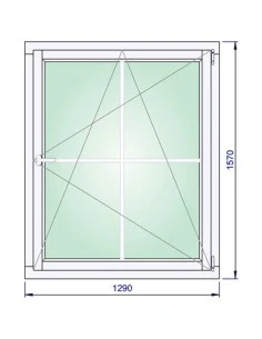 Holzfenster 1290 x 1570 mm Kiefer keilgezinkt Dreh-Kipp