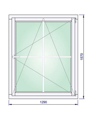 Holzfenster 1290 x 1570 mm Kiefer keilgezinkt Dreh-Kipp
