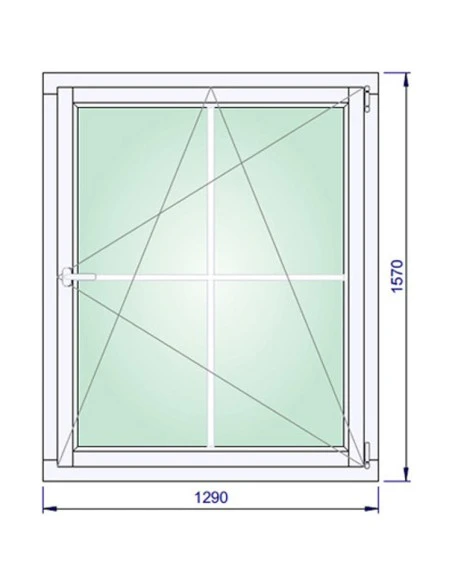 Holzfenster 1290 x 1570 mm Kiefer keilgezinkt Dreh-Kipp