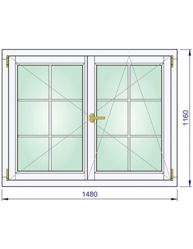 Holzfenster 1480 x 1160 mm Kiefer keilgezinkt Dreh | Dreh-Kipp
