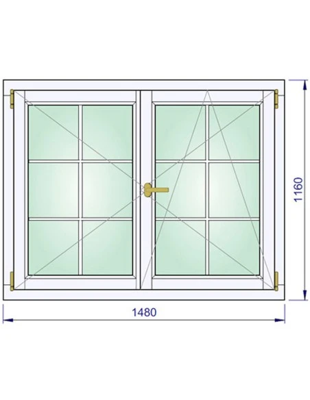 Holzfenster 1480 x 1160 mm Kiefer keilgezinkt Dreh | Dreh-Kipp