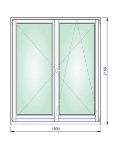 Holz Balkontür 1800 x 2150 mm Kiefer kantelholz Dreh | Dreh-Kipp