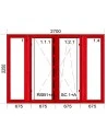 Kunststoff-Alu Fenster 2700 x 2250 mm Terrassentür Festverglasung | Dreh | Dreh-Kipp | Festverglasung