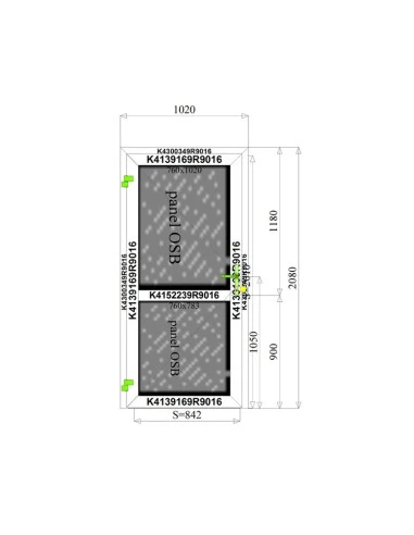 Aluminium Tür 1020 x 2080 mm MB-45