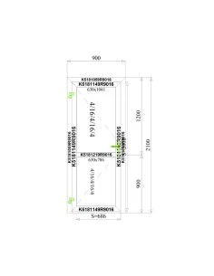 Aluminium Tür 900 x 2100 mm MB-70 Milchglas 2