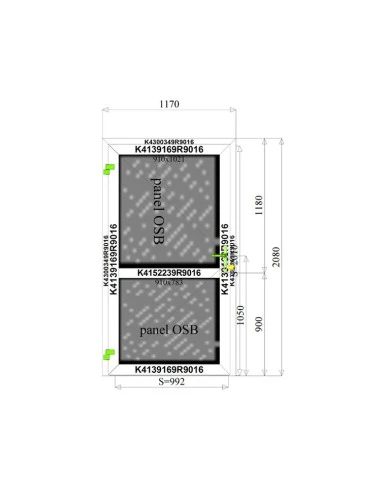 Aluminium Tür 1170 x 2080 mm MB-45