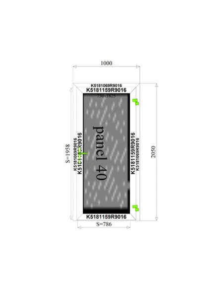 Aluminium Tür Paneel 1000 x 2050 mm MB-70