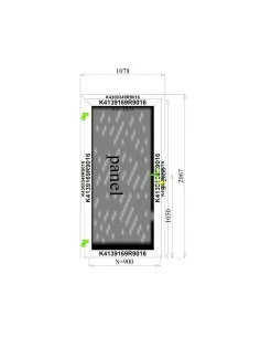 Aluminium Tür Paneel 1078 x 2067 mm MB-45 2