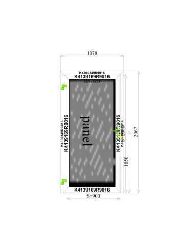 Aluminium Tür Paneel 1078 x 2067 mm MB-45