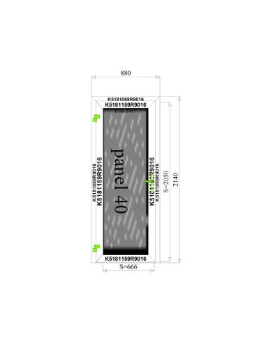 Aluminium Tür Paneel 880 x 2140 mm MB-70