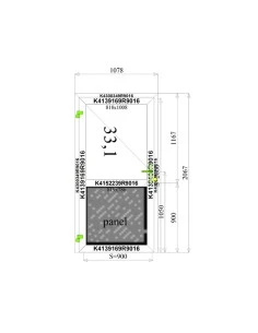 Aluminium Tür 1078 x 2067 mm MB-45 2