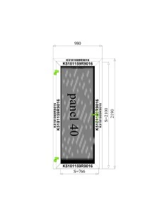Aluminium Tür Paneel 980 x 2190 mm MB-70 2