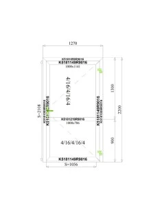 Aluminium Tür 1270 x 2200 mm MB-70 2