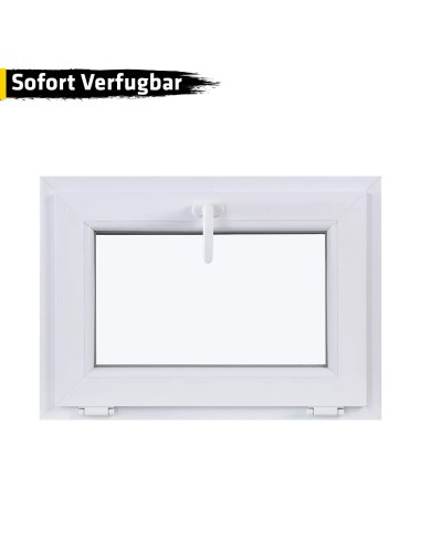 Kunststofffenster PVC 700 x 500 mm Kipp Weiß - Sofort verfügbar