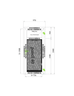 Aluminium Tür Paneel 970 x 2080 mm MB-70 2
