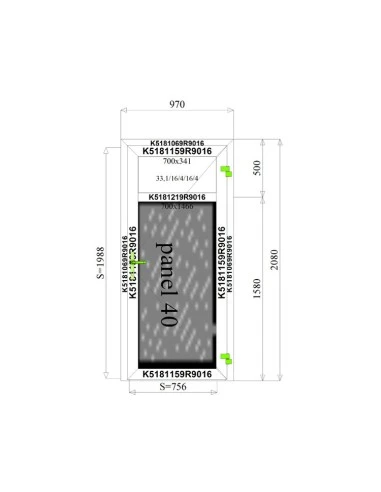 Aluminium Tür Paneel 970 x 2080 mm MB-70
