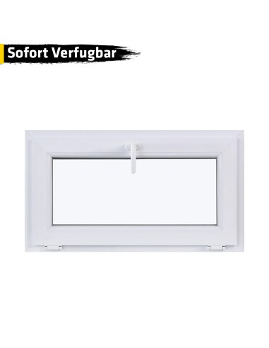 Kunststofffenster PVC 900 x 500 mm Kipp Weiß - Sofort verfügbar