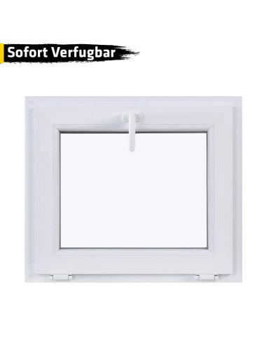 Kunststofffenster PVC 700 x 600 mm Kipp Weiß - Sofort verfügbar