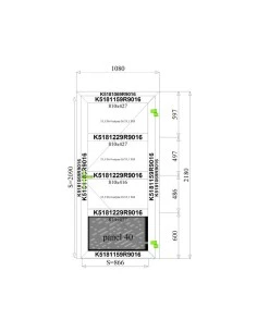Aluminium Tür mit Oberlicht 1080 x 2180 mm MB-70 2