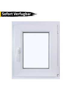 Kunststofffenster PVC 500 x 600 mm Dreh/Kipp Weiß - Sofort verfügbar
