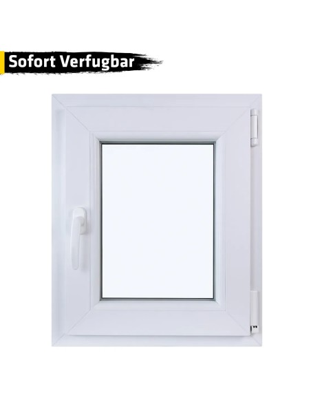 Kunststofffenster PVC 500 x 600 mm Dreh/Kipp Weiß - Sofort verfügbar