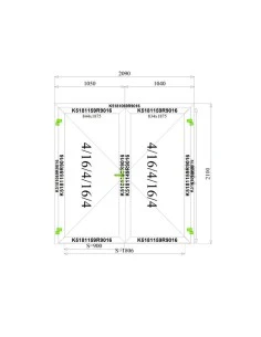 Aluminium Tür 2090 x 2100 mm MB-70 2