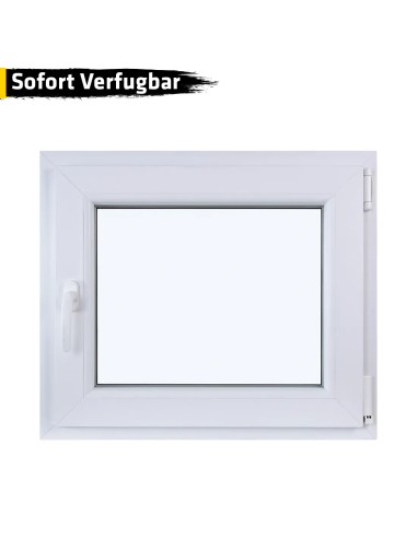 Kunststofffenster PVC 700 x 600 mm Dreh/Kipp Weiß - Sofort verfügbar